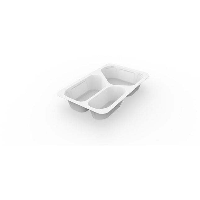 1/4 GN Menüschalen 3 Weiß PP/MIN 265x162x45  | Packung (225 Stück)