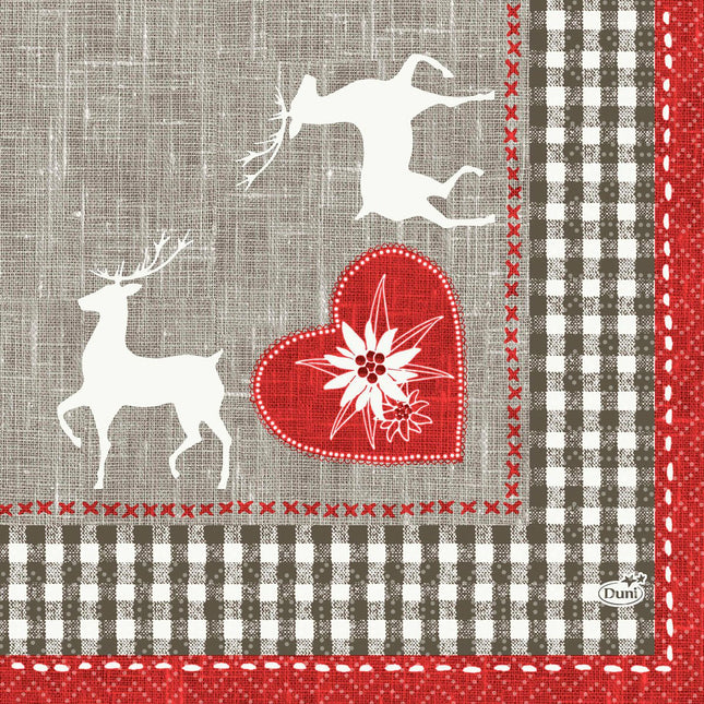 Zellt.-Servietten 33x33 cm, 3-lagig, Alpenglück | Packung (50 Servietten)