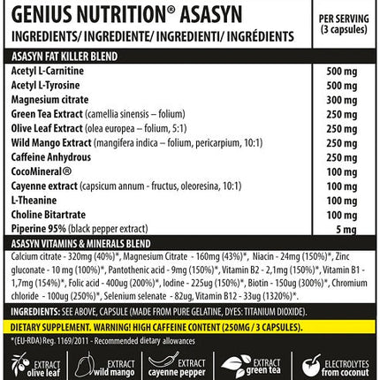 Genius Nutrition Asasyn 180 Kapseln