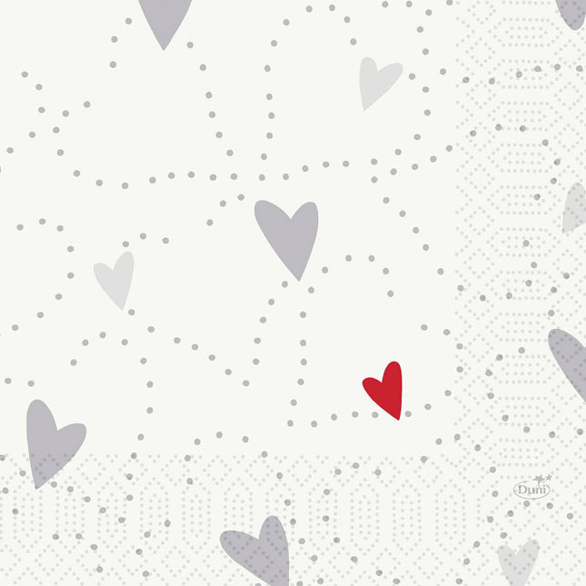 Zelltuchservietten 33 x 33 cm 3-lagig 1/4 Falz Love | Packung (50 Stück)