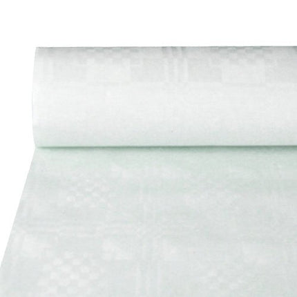 PAPSTAR Papiertischtuch Damastprägung, weiß, 50 m x 1,2 m | Folie (1 Rolle)