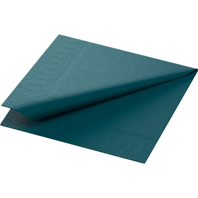 Zellt.-Servietten 24x24 cm, 3-lagig, ocean teal | Packung (250 Servietten)
