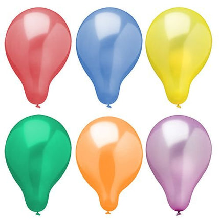 PAPSTAR Luftballons Ø 25 cm, farbig sortiert, Metallic-Design | Beutel (6 Stück)