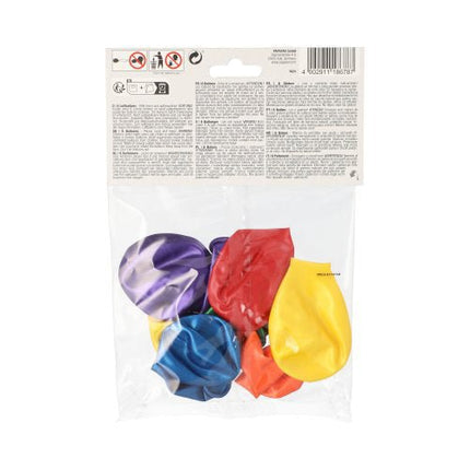 PAPSTAR Luftballons Ø 25 cm, farbig sortiert, Metallic-Design | Beutel (6 Stück)