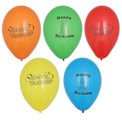 PAPSTAR Luftballons "Happy Birthday", Ø 22 cm, bunt sortiert | Beutel (10 Stück)