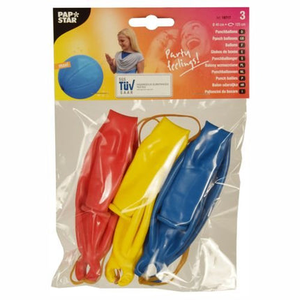 PAPSTAR Punch Ballons Ø 40 cm, farbig sortiert für Feste | Beutel (3 Stück)