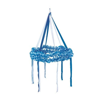 PAPSTAR Dekokranz Papier Ø 75 cm, schwer entflammbar, blau | Beutel (1 Stück)
