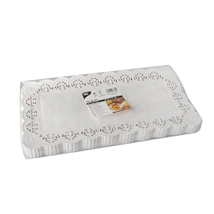 PAPSTAR Spitzenpapiere eckig 34x17 cm, weiß, ideal für Dekoration | Folienbeutel (250 Stück)