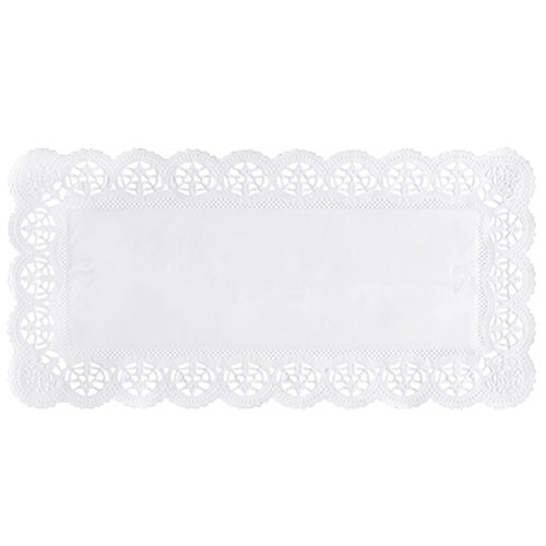PAPSTAR Spitzenpapiere eckig 34x17 cm, weiß, ideal für Dekoration | Folienbeutel (250 Stück)