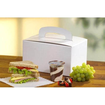PAPSTAR 20 Lunch-Boxen, Pappe "pure" eckig 12,5 cm x 15,5 cm x 22,5 cm mit Tragegriff