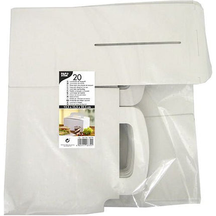 PAPSTAR 20 Lunch-Boxen, Pappe "pure" eckig 12,5 cm x 15,5 cm x 22,5 cm mit Tragegriff