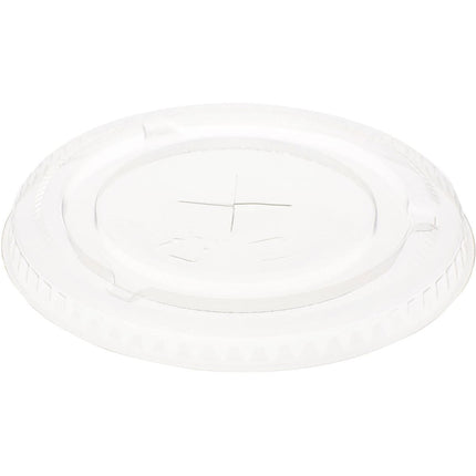 Flacher Deckel mit Kreuzschlitz für 188001-2, rPET  Transparent rPET | Packung (60 Stück)