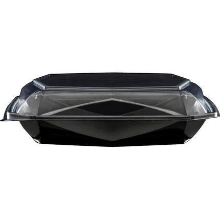 Octaview® L  Schwarz / Transparent APET 225x225x65  | Packung (100 Stück)