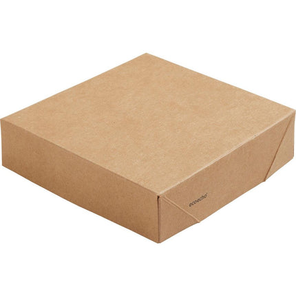 Viking Cube Deckel Karton  Braun Karton/PLA 113x113x29  | Packung (300 Stück)