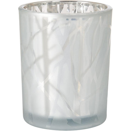 Kerzenhalter 100x80 mm in Shimmer White - Elegantes Design | Packung (1 Stück)