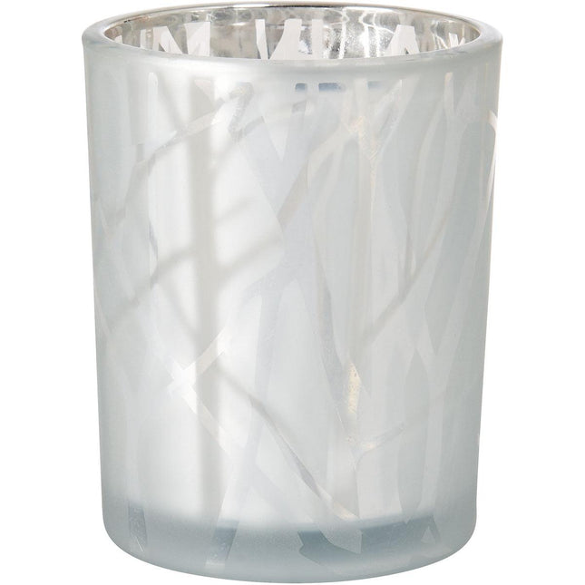 Kerzenhalter 100x80 mm in Shimmer White - Elegantes Design | Packung (1 Stück)