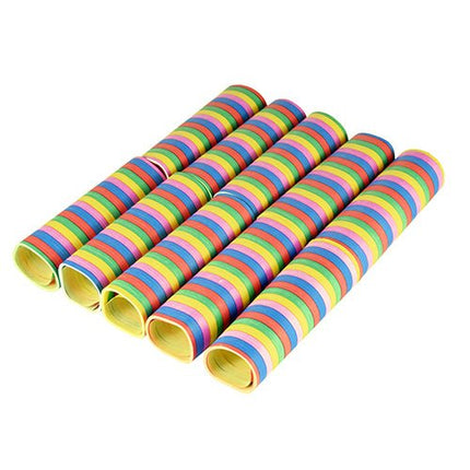 PAPSTAR Luftschlangen 4 m "Stripes", flammhemmend | Folie (10 Stück)