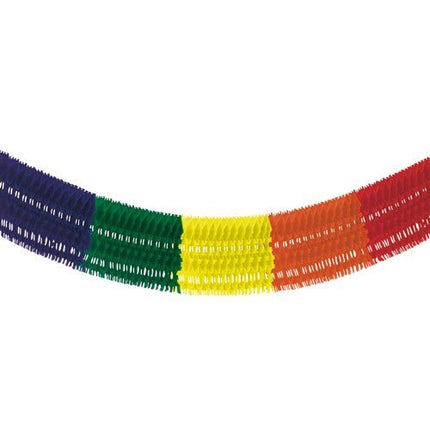PAPSTAR Großraumgirlande Papier 10 m, schwer entflammbar, Regenbogen | Beutel (1 Stück)