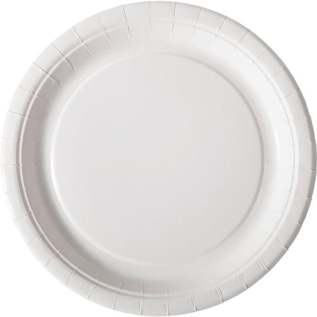 Teller ø 22 cm, Pappe  Weiß Papier Ø220 | Packung (100 Stück)