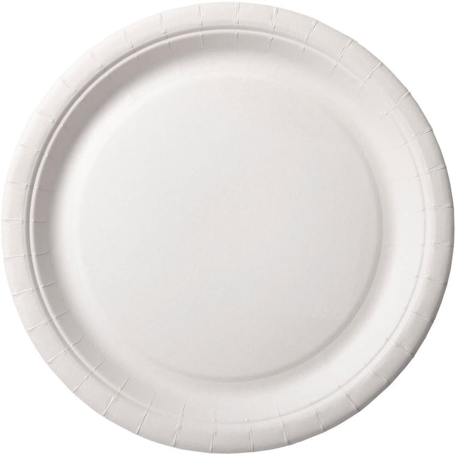Teller ø 22 cm, Pappe  Weiß Papier Ø220 | Packung (100 Stück)
