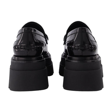 Carter Platform 75 Mokassins aus schwarzem Leder