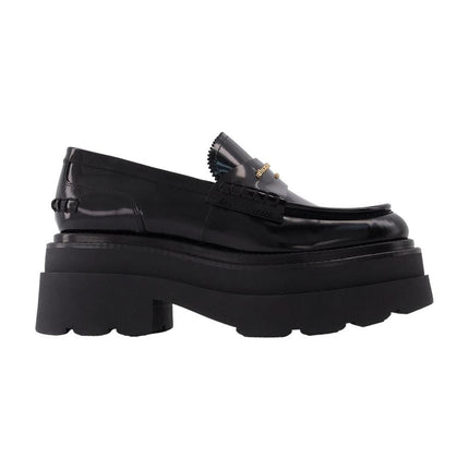 Carter Platform 75 Mokassins aus schwarzem Leder