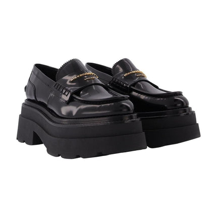 Carter Platform 75 Mokassins aus schwarzem Leder