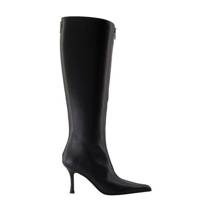 Stiefel Vera 85mm Knee High Zip - Alexander Wang - Leder - Schwarz
