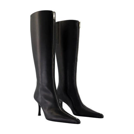 Stiefel Vera 85mm Knee High Zip - Alexander Wang - Leder - Schwarz