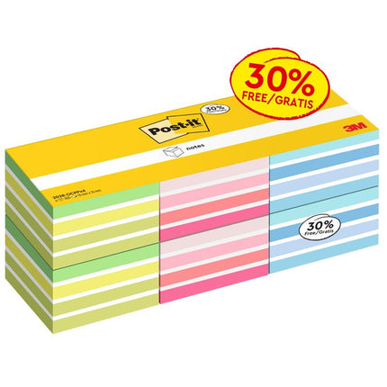 Post-it® Notes Würfel, Verschiedene Farben, 76 mm x 76 mm, 450 Blatt/Block, 6 Blöcke/Packung, 100% PEFC, SGSCH-PEFC-COC-110078 | Packung (1 Stück)