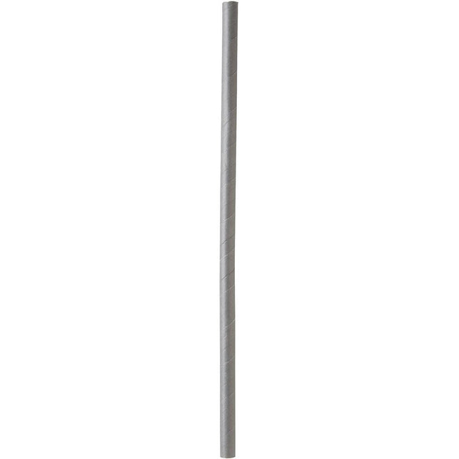 Trinkhalm aus FSC® Papier  ø 8 mm, 230 mm, Papier  Granitgrau Papier Ø8, 230 | Packung (100 Stück)