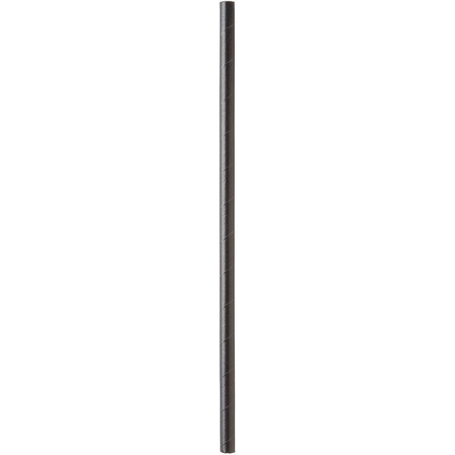 Trinkhalm aus FSC® Papier  ø 8 mm, 230 mm, Papier  Schwarz Papier Ø8, 230 | Packung (100 Stück)