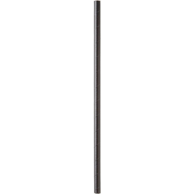 Trinkhalm aus FSC® Papier  ø 6 mm, 230 mm, Papier  Schwarz Papier Ø6, 210 | Packung (200 Stück)