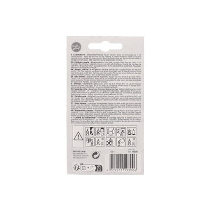 PAPSTAR Zahlenkerze 7,3 cm weiss mit rotem Rand