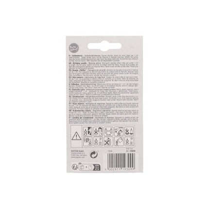 PAPSTAR Zahlenkerze 7,3 cm weiss mit rotem Rand