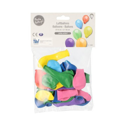 PAPSTAR Luftballons Ø 16 cm, farbig sortiert für Feste | Beutel (25 Stück)