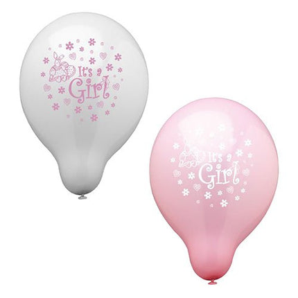PAPSTAR Luftballons Ø 25 cm, "It's a girl", perfekt für Mädchenfeiern | Beutel (12 Stück)