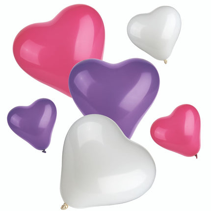 PAPSTAR Luftballons "Heart" bunt, klein und mittel, | Beutel (12 Stück)