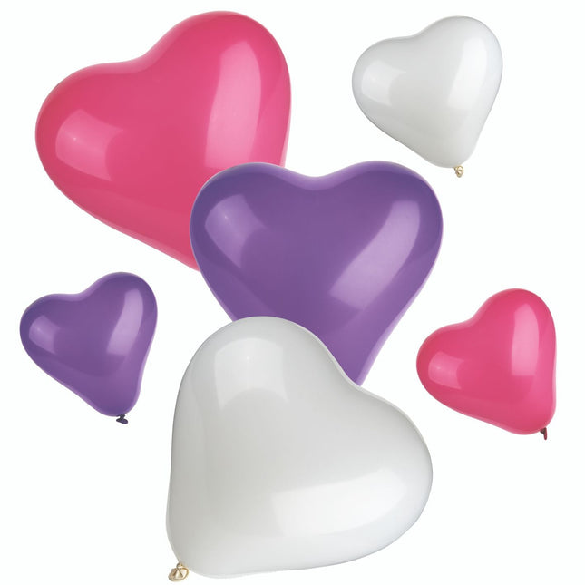 PAPSTAR Luftballons "Heart" bunt, klein und mittel, | Beutel (12 Stück)