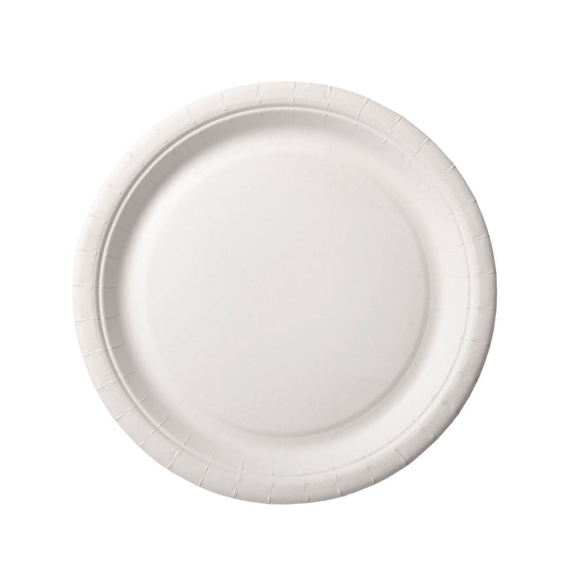 Teller ø 18 cm, Pappe  Weiß Papier Ø180 | Packung (100 Stück)