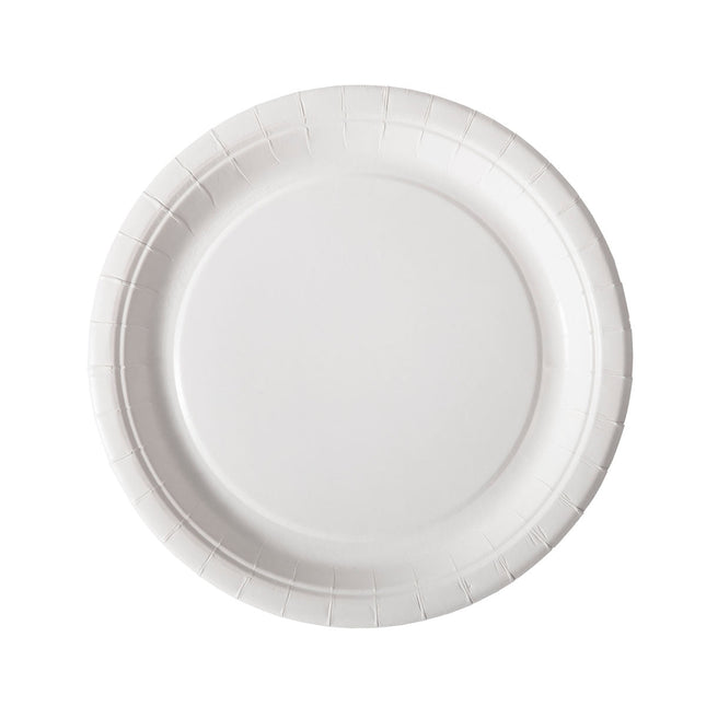 Teller ø 18 cm, Pappe  Weiß Papier Ø180 | Packung (100 Stück)