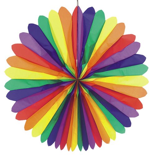 PAPSTAR Dekofächer "Rainbow", Ø 120 cm, schwer entflammbar | Beutel (1 Stück)