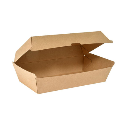 BioPak Clam Box Large  Braun Karton FSC 205x107x79 | Packung (45 Stück)
