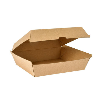 BioPak Clam Box Dinner  Braun Karton FSC 178x160x75 | Packung (60 Stück)