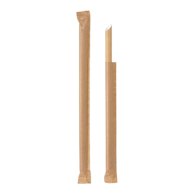 Trinkhalm mit Einstechspitze FSC® Papier ø 10 mm, 230 mm  Craft Papier Ø10, 230 | Packung (100 Stück)