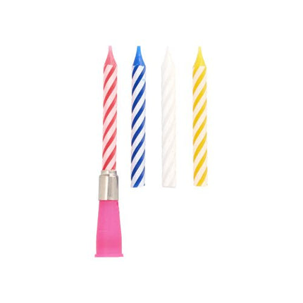 PAPSTAR Musikkerze "Happy Birthday" 12 cm, bunt mit Ersatzkerzen | Blister (1 Stück)