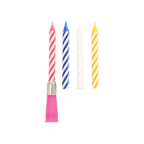 PAPSTAR Musikkerze "Happy Birthday" 12 cm, bunt mit Ersatzkerzen | Blister (1 Stück)