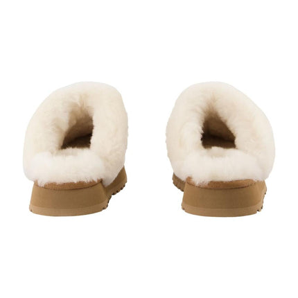 Disketten-Pantoletten - Ugg - Leder - Chestnut