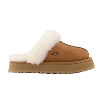 Disketten-Pantoletten - Ugg - Leder - Chestnut