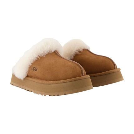 Disketten-Pantoletten - Ugg - Leder - Chestnut